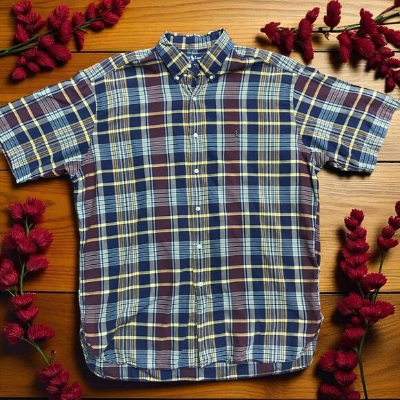 Polo Ralph Lauren McMeel Vintage 80s Plaid Button Down Shirt Men's Size XL - Picture 1 of 7